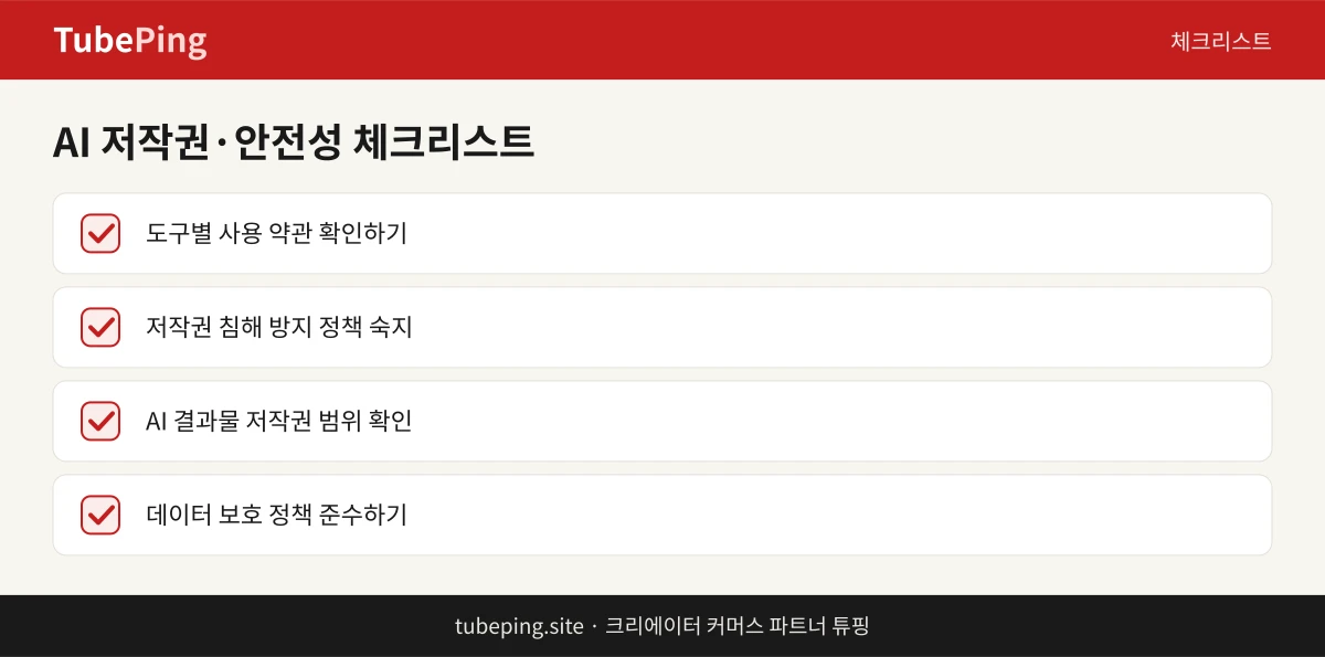 AI 도구 사용 시 저작권과 안전성을 점검하는 체크리스트